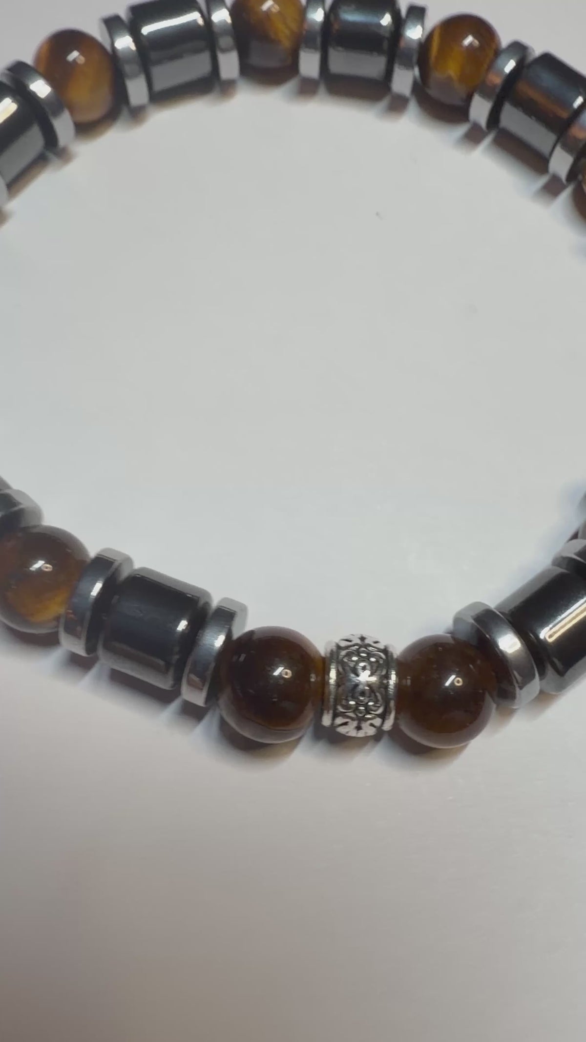 Luxury Tiger Eye & Hematite Men's Bracelet – 8mm Natural Stone